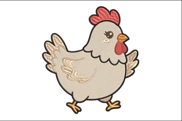 Cute Farm Chicken Embroidery Design Review for Business Branding