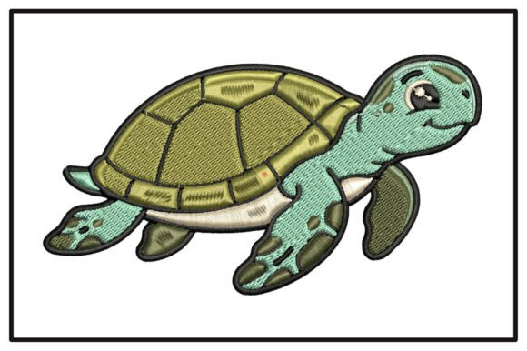 Cute Sea Turtle Embroidery Design