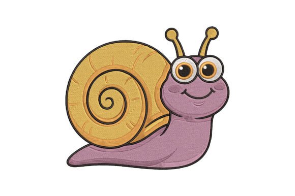 Cute Snail Embroidery Design: Garden Whimsy for Craft Fair Success