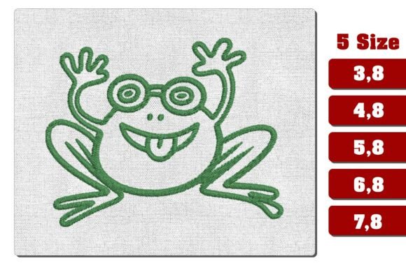 Frog with Glasses Funny Line Embroidery Review