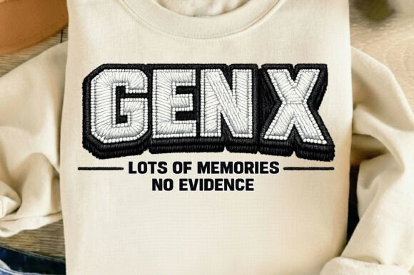 Gen X Faux Embroidery PNG: A Thoughtful Design for Personalized Gifts