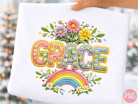 Grace Floral Embroidery Rainbow Name PNG Review for Holiday Makers