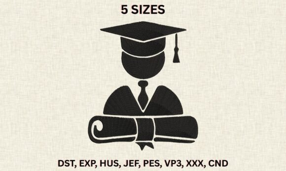 Graduation Boy Embroidery Design