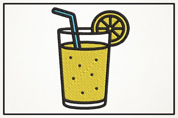 Lemon Juice Glass Embroidery Design: A Fresh Pick for Personalized Gift Makers