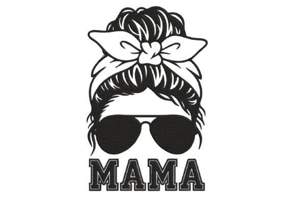 Mama Messy Bun Embroidery Design Review for Boutique Sweatshirt Branding