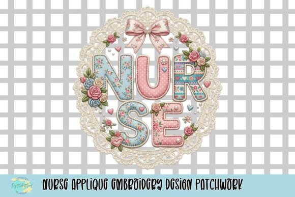 Nurse Applique Embroidery Design Patchwork