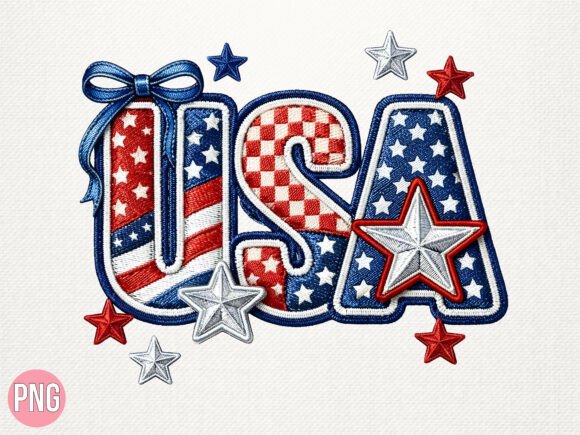 USA Patriotic Embroidery Design for Etsy Sellers