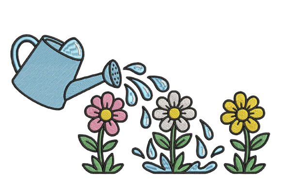 Watering Flowers Embroidery: A Fresh Touch for Craft Fair Favorites